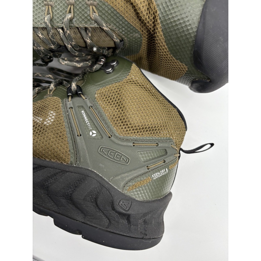 KEEN Mens Nxis Evo Green Mid Waterproof Ankle Hiking Trail Boots, Size 10.5 - Picture 8 of 11
